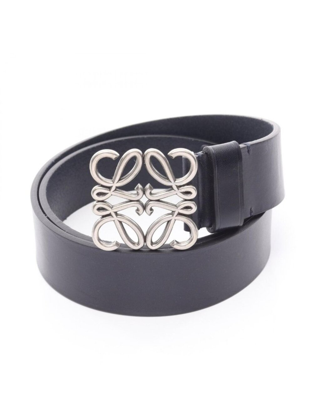 Loewe Belt Chunky Anagram Dark Navy Leather